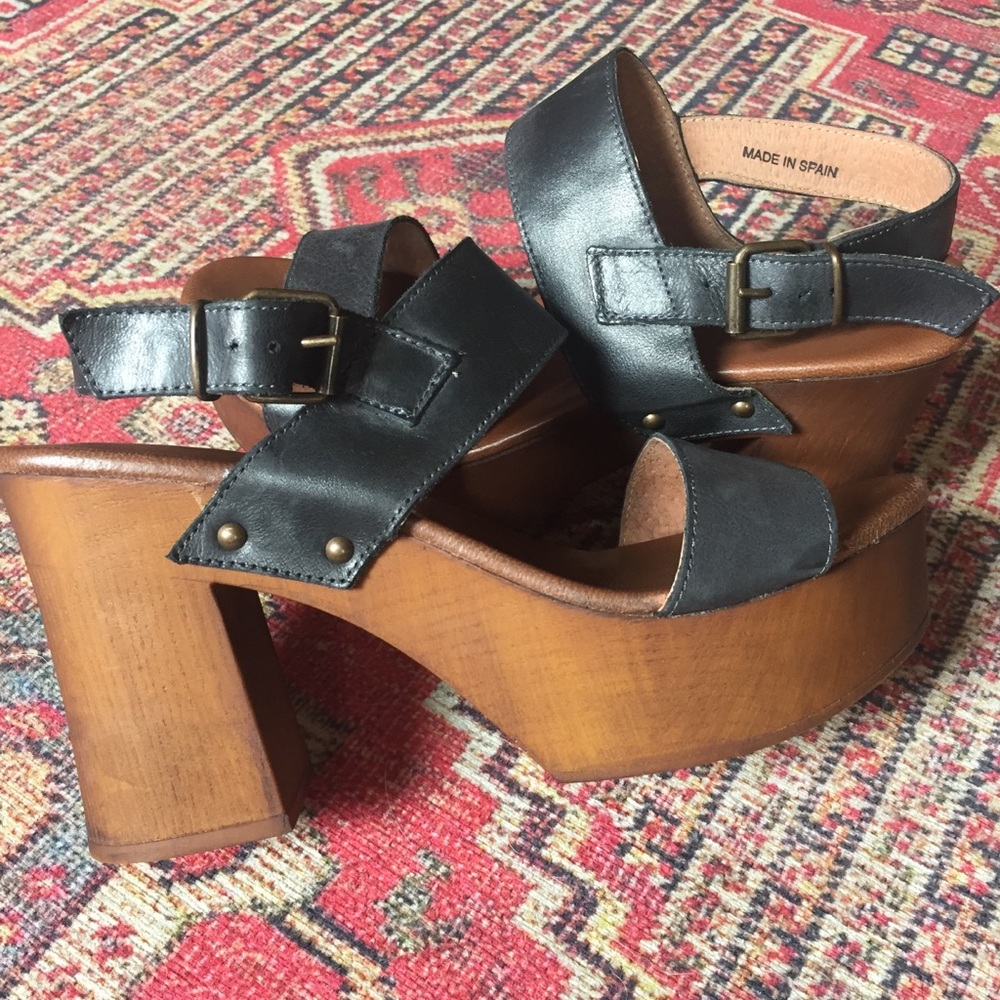 70s platform heeled sandals